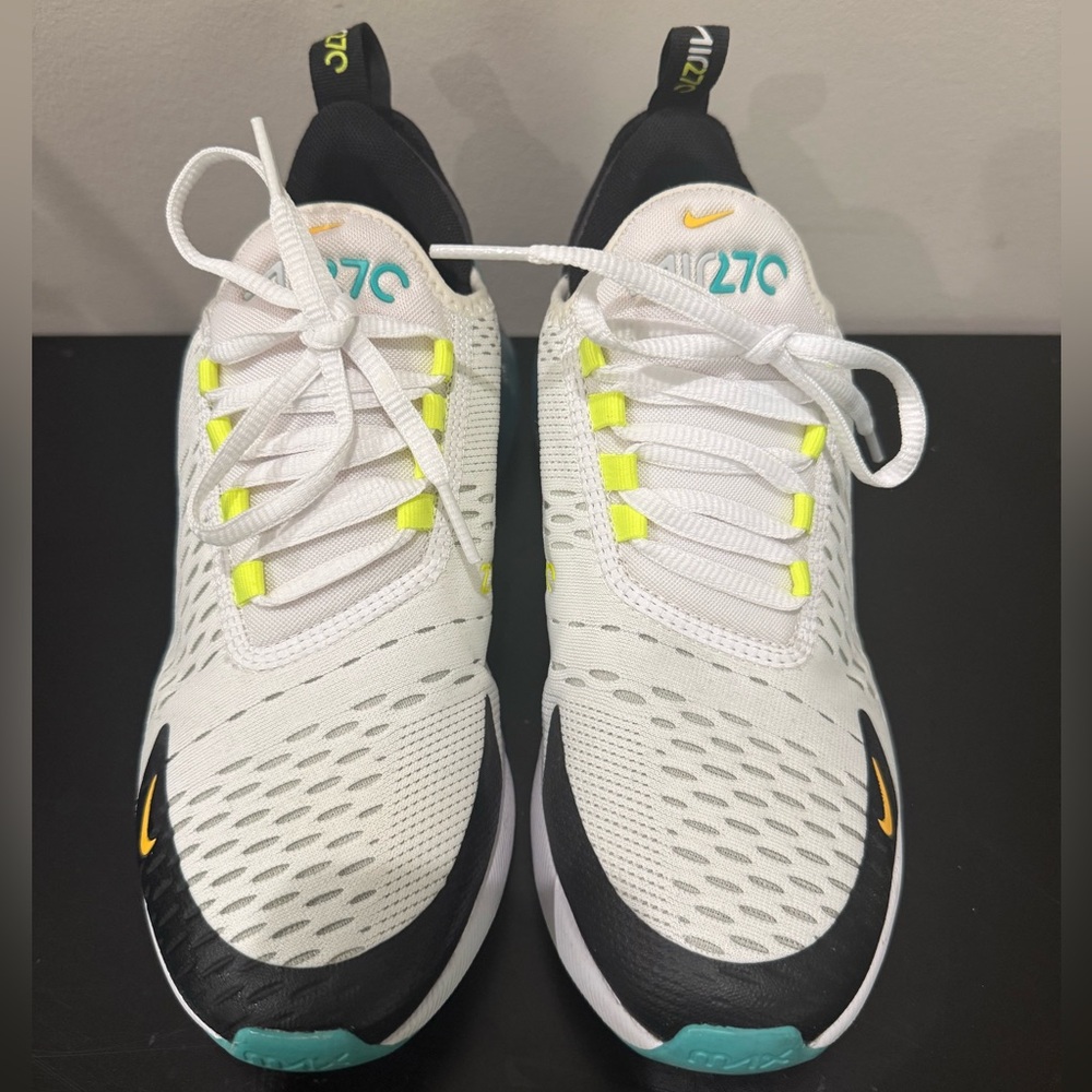 Nike Kids Sneakers White Black with Yellow Accents